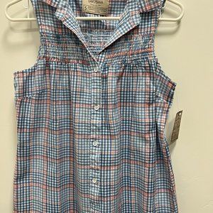 Old Ranch Saguaro Tank Top Size Small New With Tags - Blue Plaid